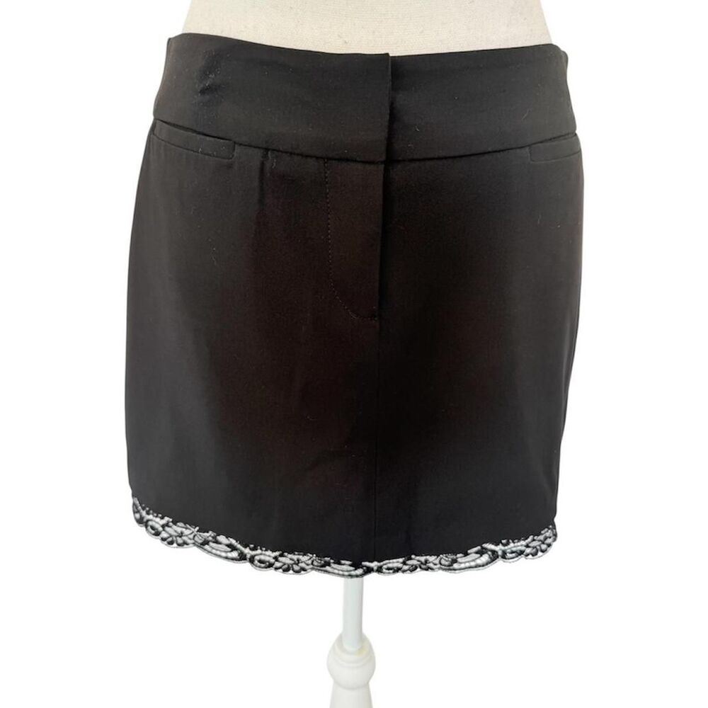 Vintage Laundry by Shelli Segal Women's Black Lace Trim Mini Skirt - Size 4